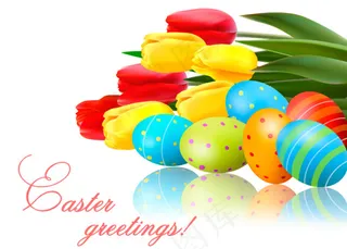 复活节彩蛋花卉背景