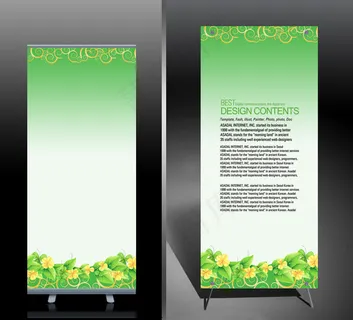 绿色环保自然x展架易拉宝PSD模板...