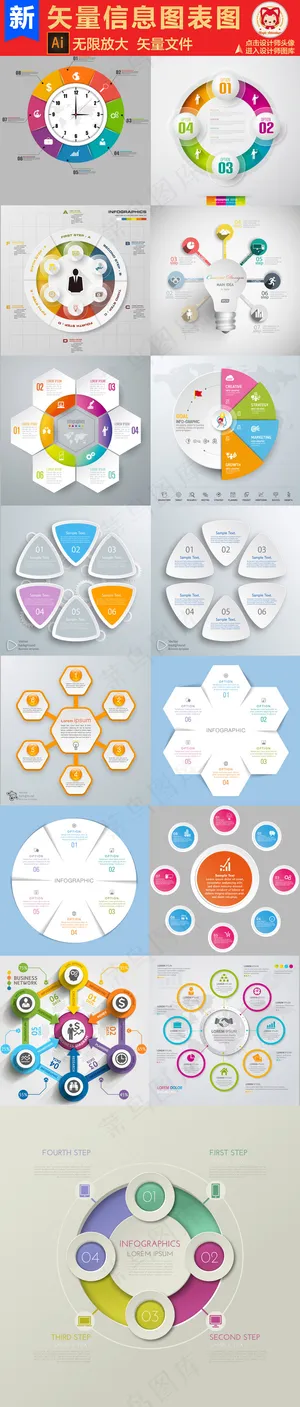 信息图表时间轴PPT矢量设计素材