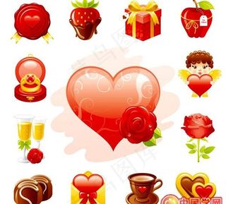 精美情人节元素矢量素材