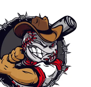 漫画棒球运动员矢量素材