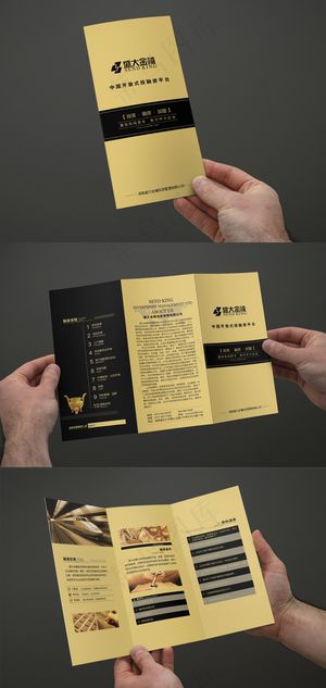 理财三折页模板设计