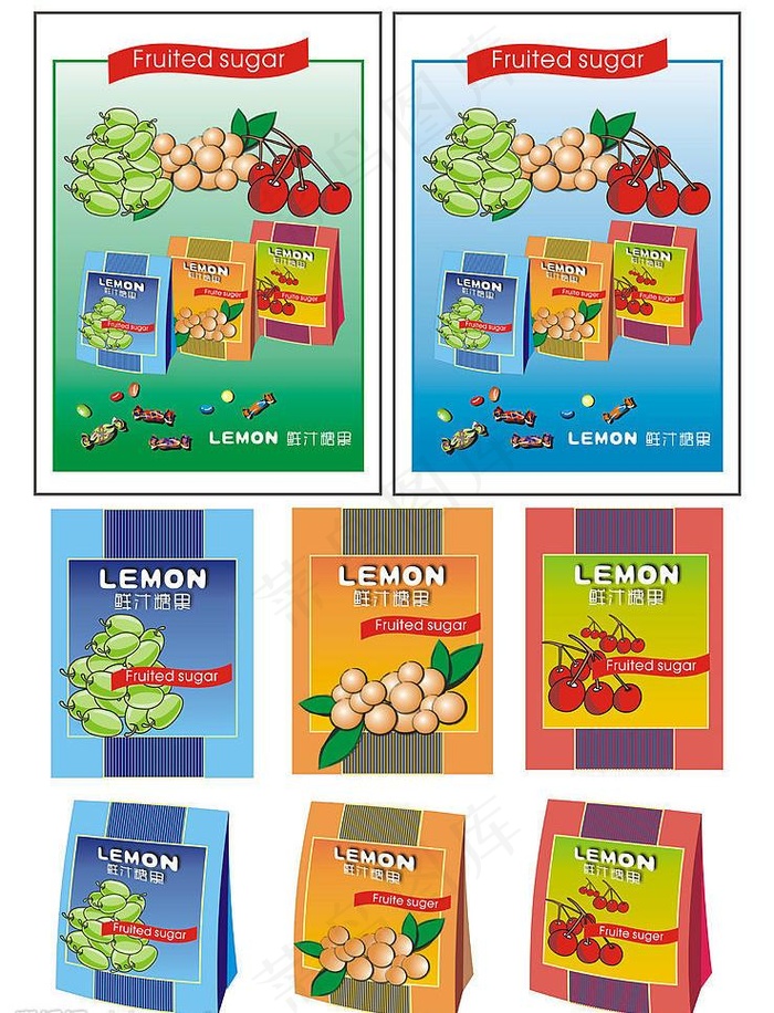 食品包装袋及平面广告图片cdr矢量模版下载