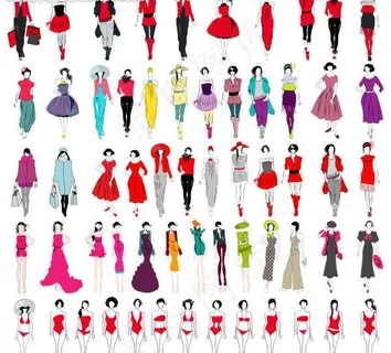 卡通潮流美女矢量素材图片