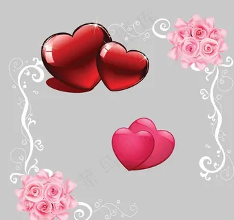 心形素材 鲜花图片