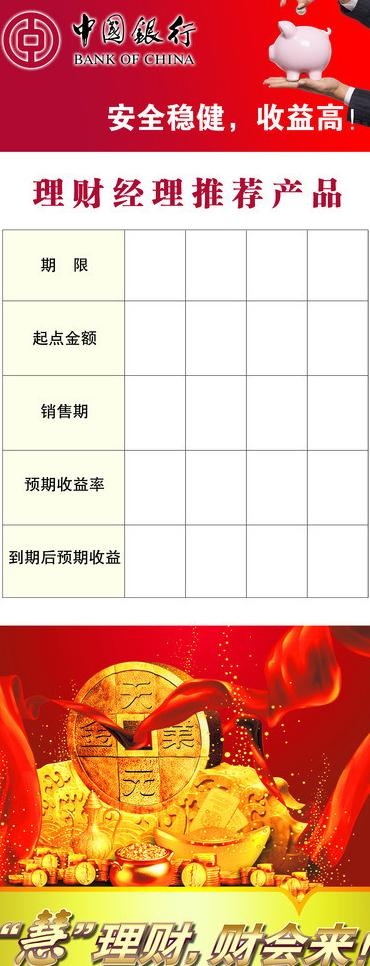 中国银行展架图片psd模版下载