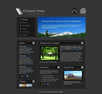 全黑色商务企业网站模板