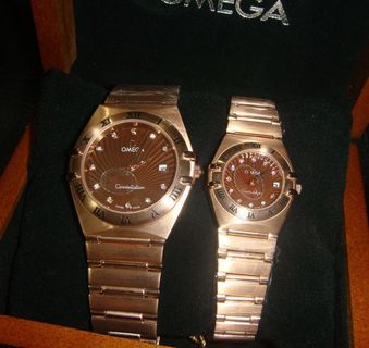 亚米茄 18k 镀金 日历 手表图...