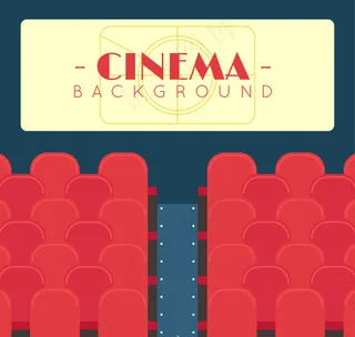 电影背景与红色座位屏幕