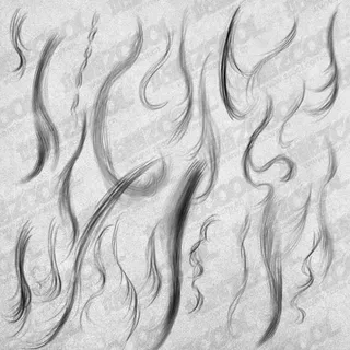 手绘头发PSD分层素材