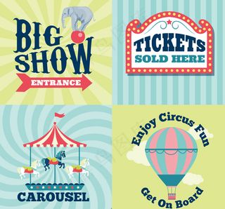 4款游乐园海报设计矢量素材