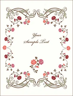 素雅花藤纹样边框矢量素材