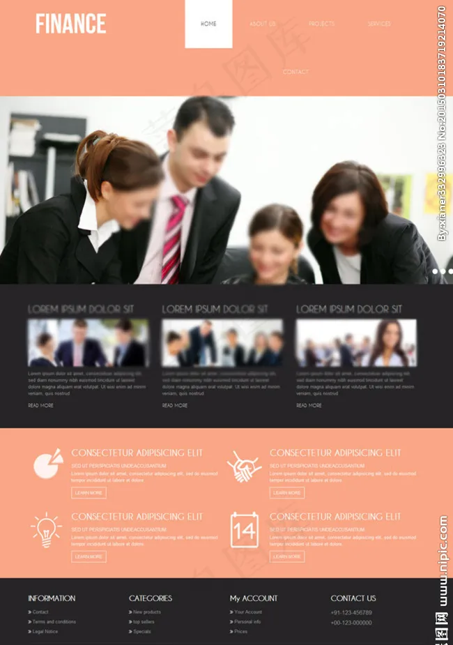 粉色大气商务模板图片