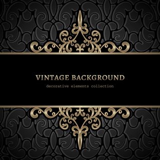 金色欧式花纹边框经书质感EPS矢量...