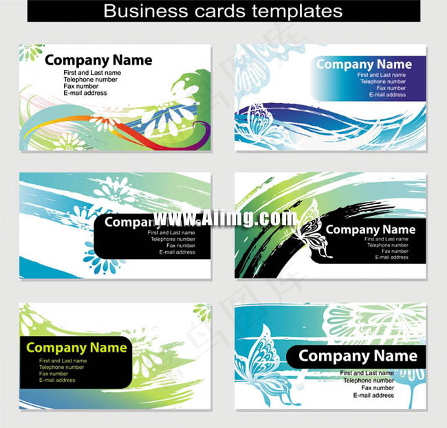 水墨风格名片模板矢量素材