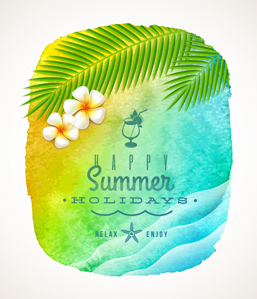 享受夏天的时间创作矢量素材04