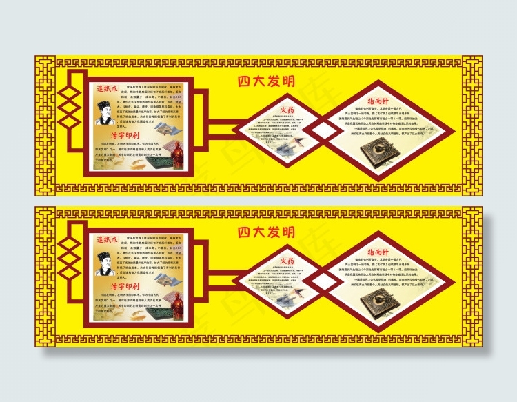 四大发明psd模版下载