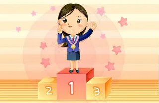 上台领奖的女孩