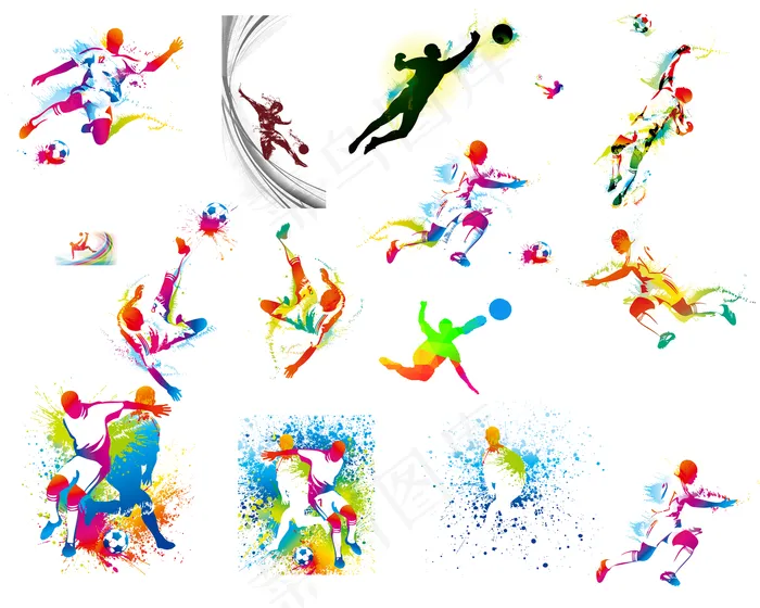 世界杯足球运动员人物剪影(11811X9449(DPI:300))psd模版下载