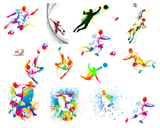 世界杯足球运动员人物剪影