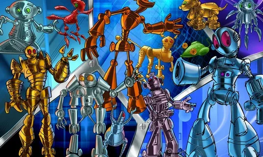 手绘卡通儿童玩具 机器人图片