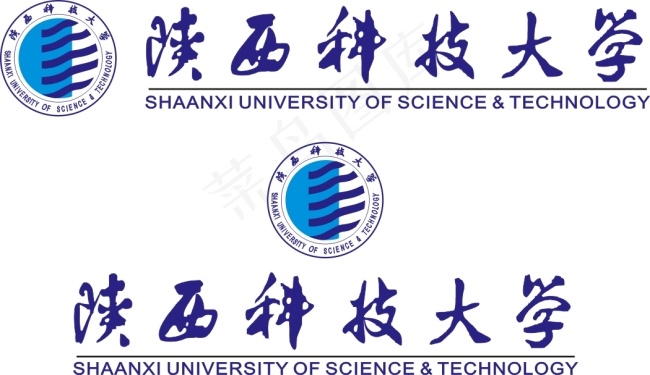 陕西科技大学校徽cdr矢量模版下载