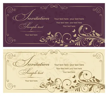 花纹婚礼卡片设计矢量素材