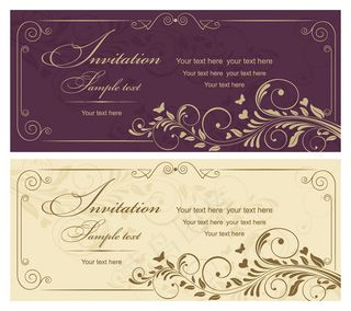 花纹婚礼卡片设计矢量素材