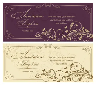 花纹婚礼卡片设计矢量素材