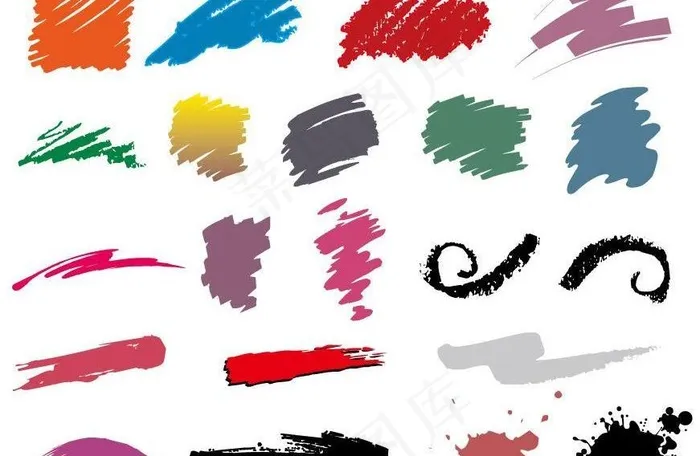 创意动感笔刷边框图片ai矢量模版下载