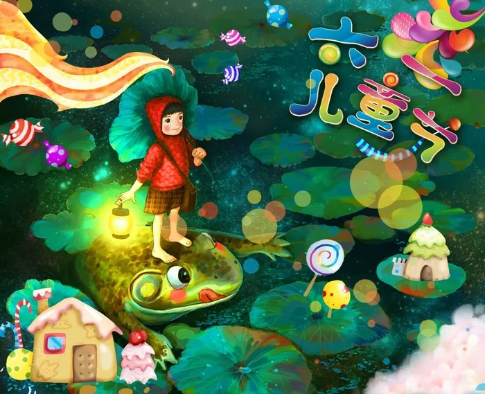 六一 儿童节 梦幻 荷花(3937X3204(DPI:200))psd模版下载