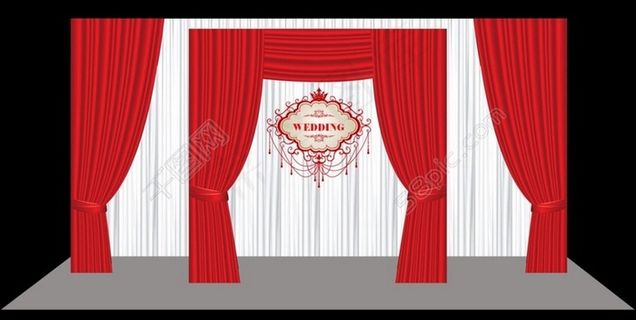 红色中式婚礼设计效果图