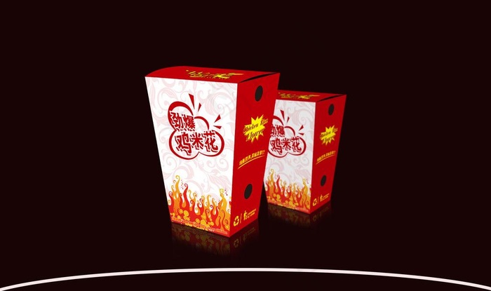 鸡米花包装 （注展开图）图片ai矢量模版下载