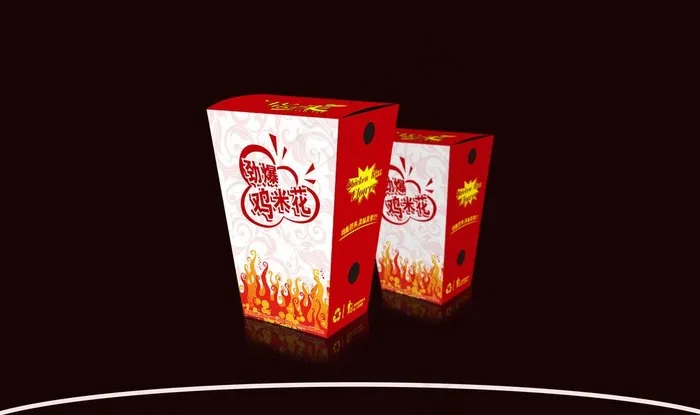 鸡米花包装 （注展开图）图片ai矢量模版下载