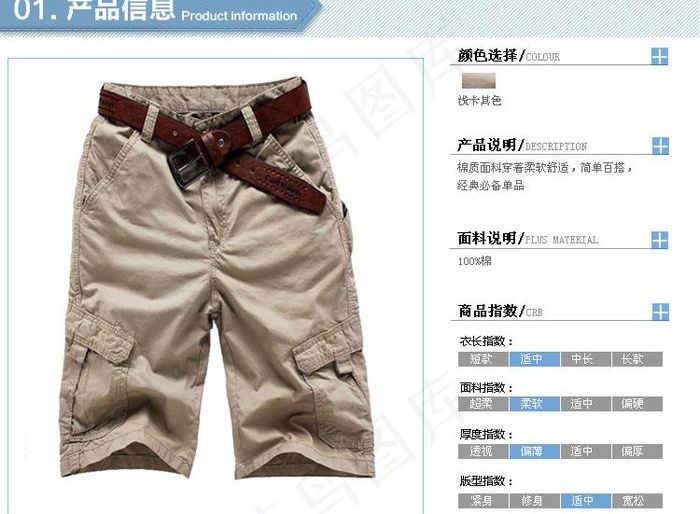 服装产品信息图 属性图片psd模版下载
