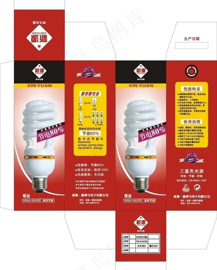 节能灯包装设计图片cdr矢量模版下载