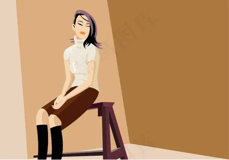 矢量时尚人物插画