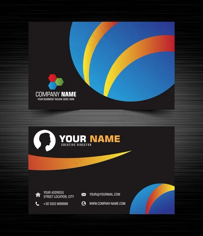 黑色大气名片cdr矢量模版下载