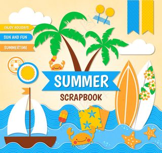 夏季主题的剪贴簿