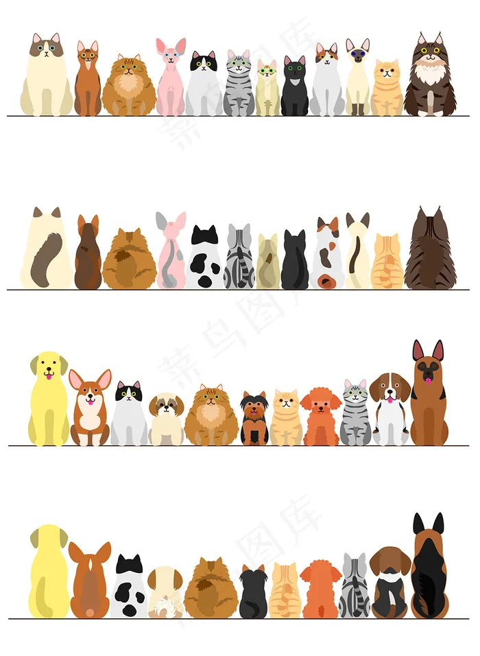 2018狗狗猫咪素材矢量图