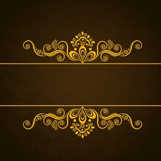 美丽的花卉装饰的金色边框