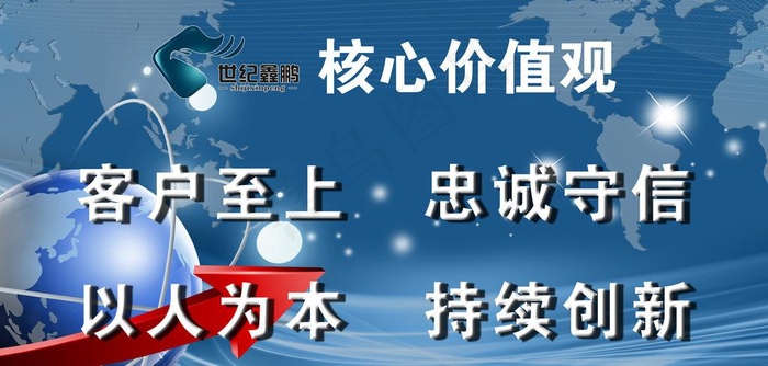 企业核心价值观图片psd模版下载