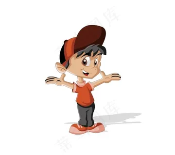 卡通 戴帽子 小男孩