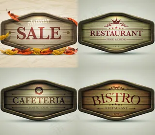 创意木板销售标签矢量素材