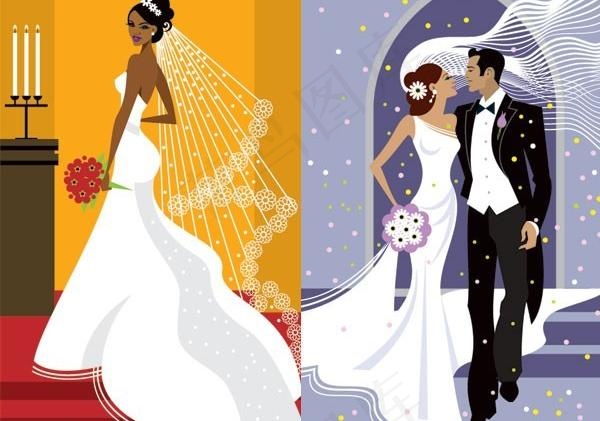 美丽的新娘矢量素材