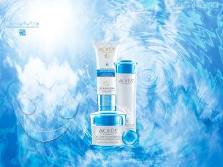 水润美白肌肤促销宣传设计海报