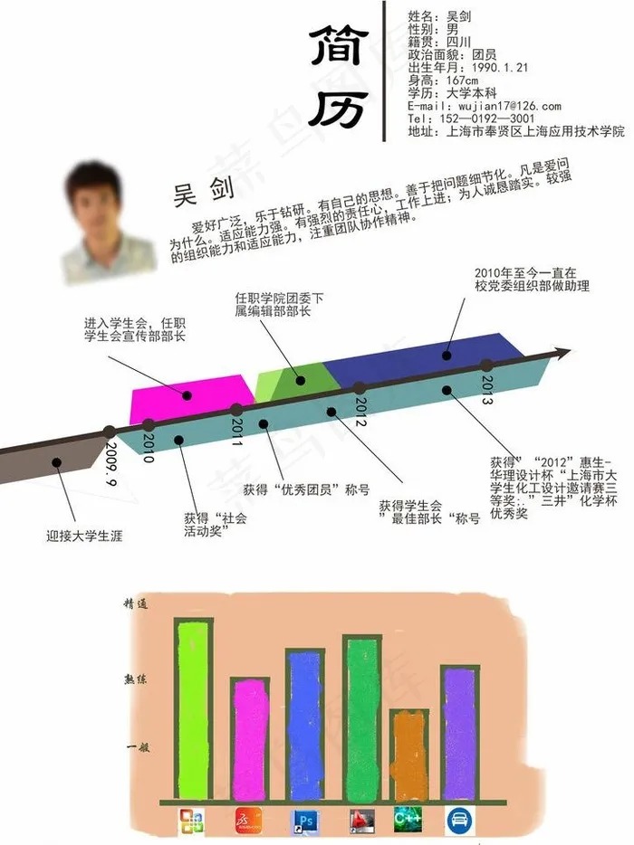 创意简历设计图片psd模版下载