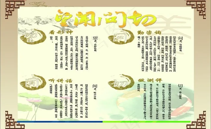 望闻问切中医展板图片psd模版下载