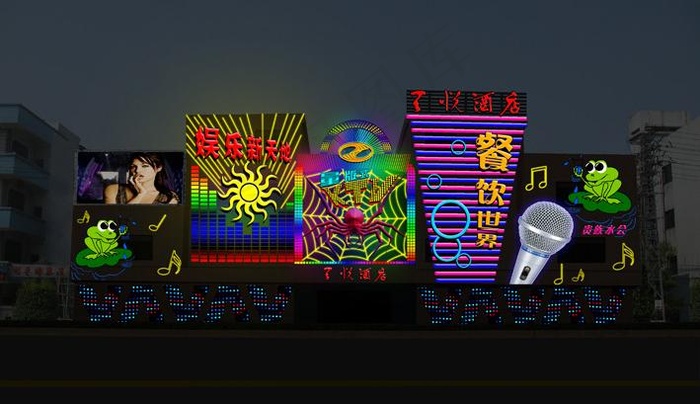 酒店灯光效果图图片psd模版下载