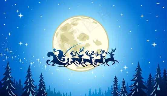 圣诞节雪景图片